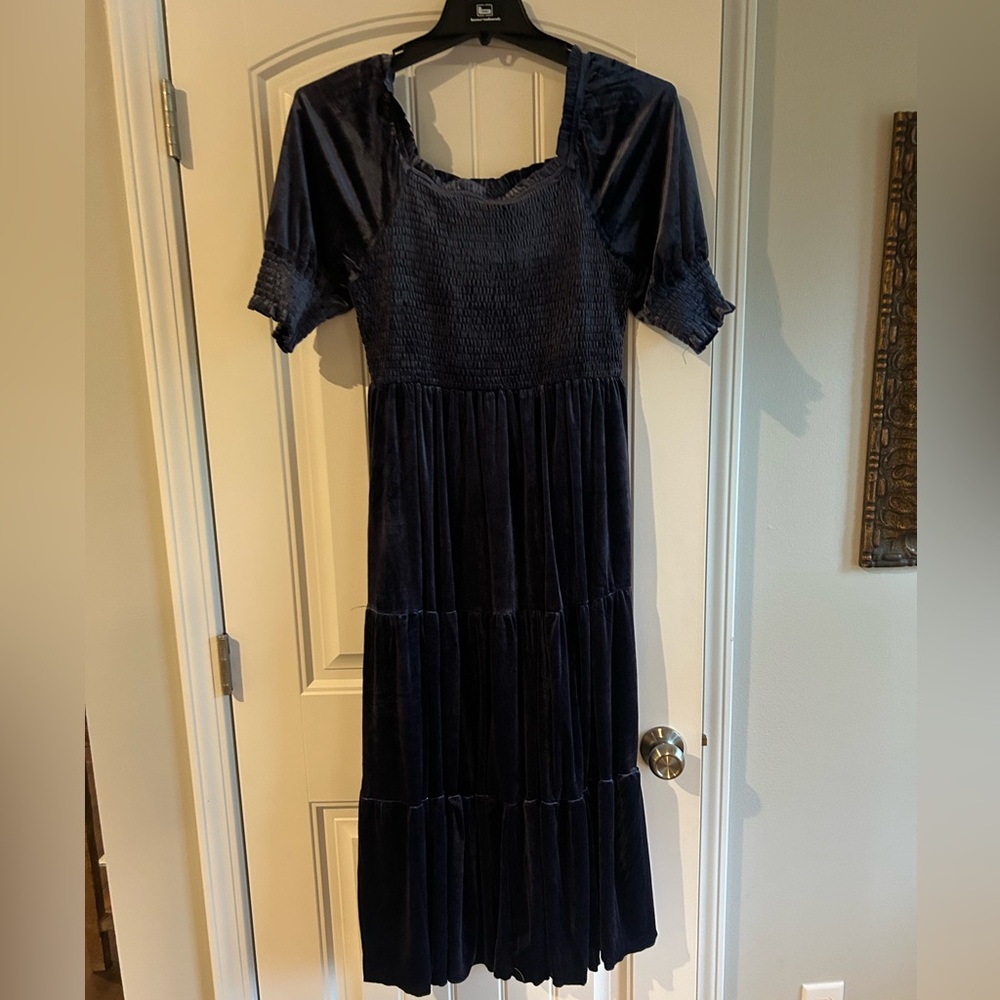 Beautiful blue velvet dress